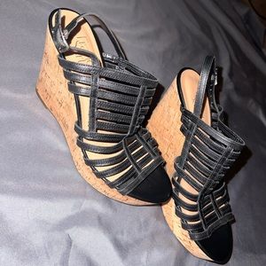 Wooden heel pumps